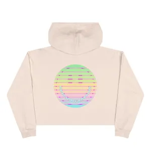 Aesthetic Cropped Hoodie, Smile Face Crop Top, Happy Spirit Happy Life Sunset Smile Cropped Top, Smile Hoodie, Hooded Cropped Pullover