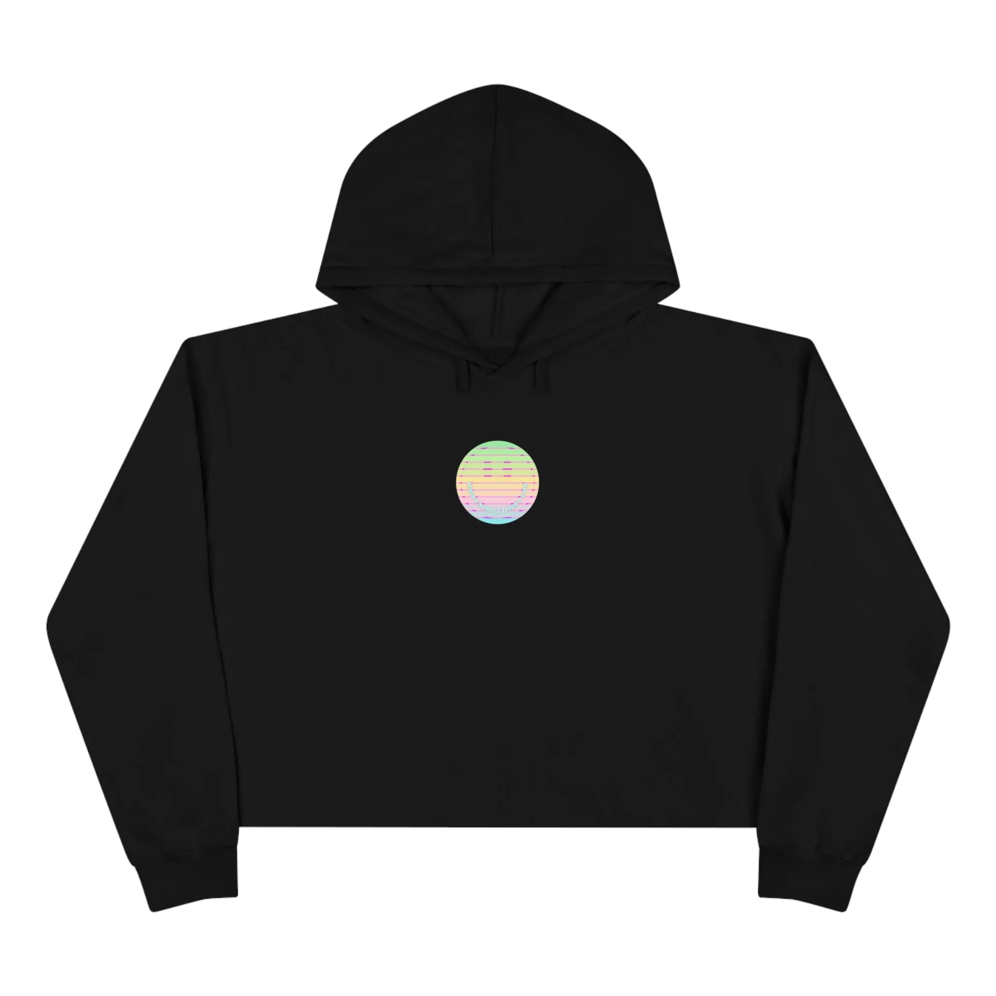 Aesthetic Cropped Hoodie, Smile Face Crop Top, Happy Spirit Happy Life Sunset Smile Cropped Top, Smile Hoodie, Hooded Cropped Pullover