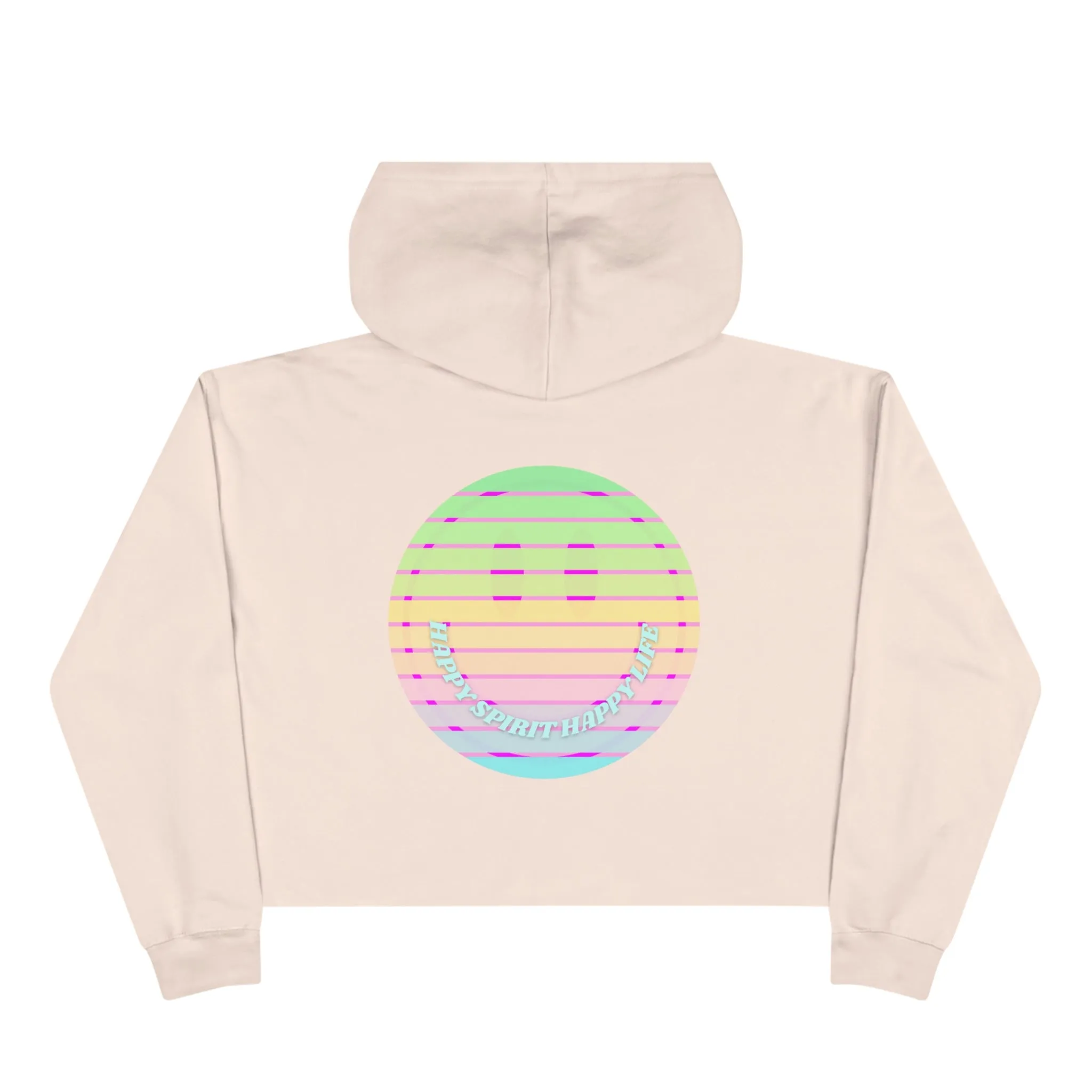 Aesthetic Cropped Hoodie, Smile Face Crop Top, Happy Spirit Happy Life Sunset Smile Cropped Top, Smile Hoodie, Hooded Cropped Pullover