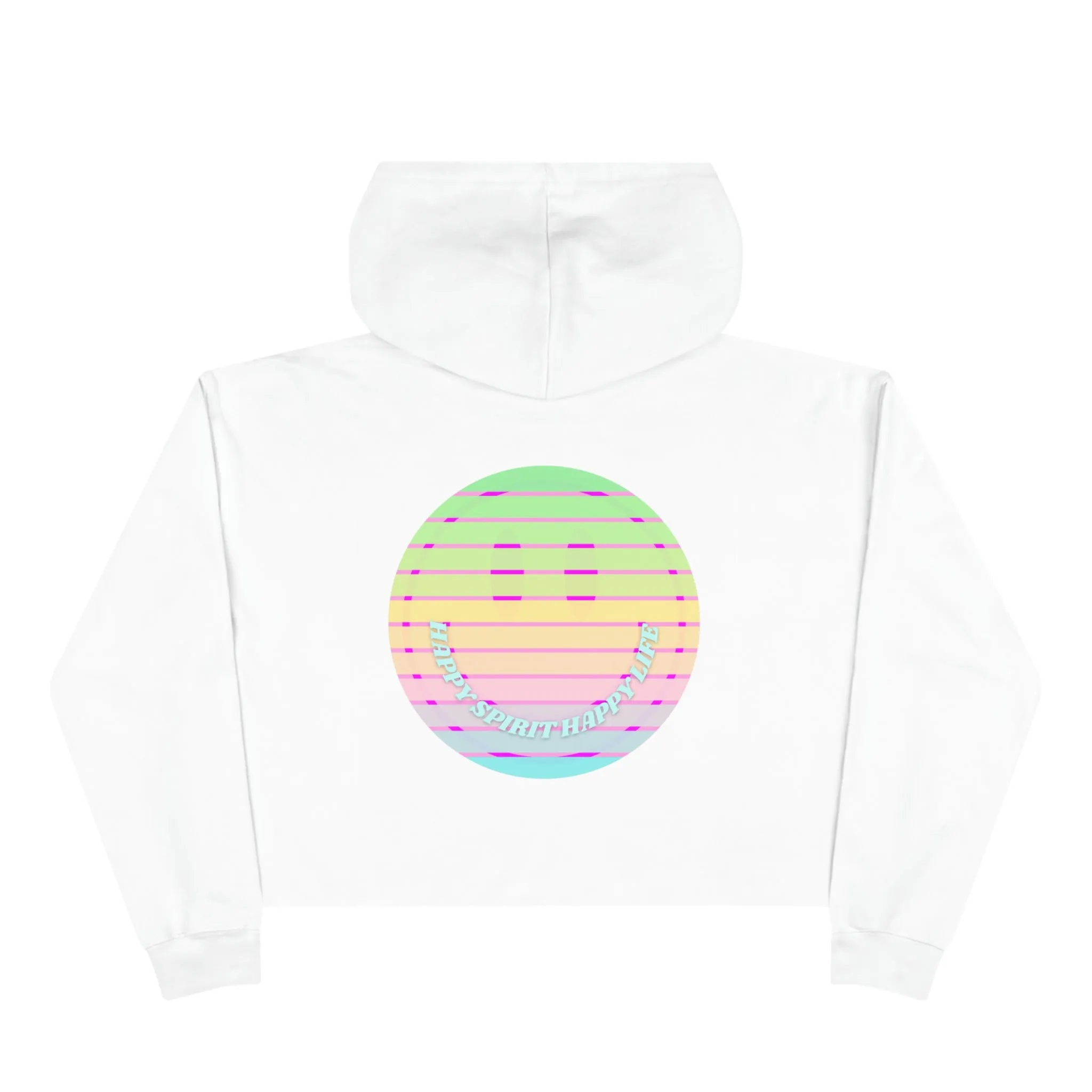 Aesthetic Cropped Hoodie, Smile Face Crop Top, Happy Spirit Happy Life Sunset Smile Cropped Top, Smile Hoodie, Hooded Cropped Pullover