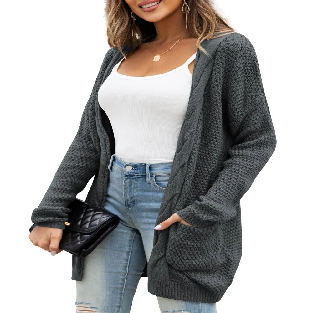 a.Jesdani Women Cardigan Sweater Chunky Cable Knit Loose Cardigan with Pockets S-XXL