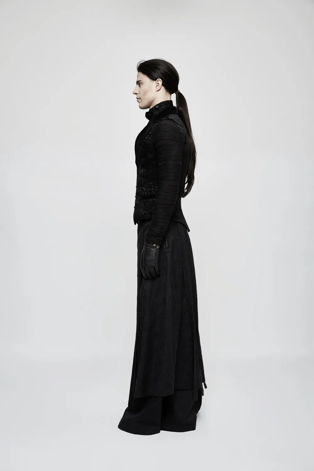 Baroque Black Jacquard Steampunk Tailored Waistcoat