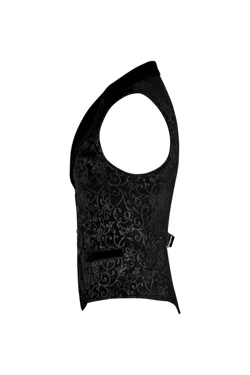 Baroque Black Jacquard Steampunk Tailored Waistcoat