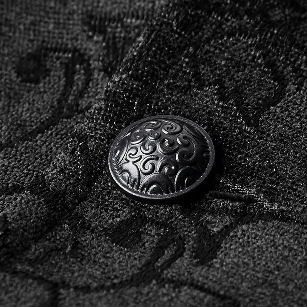 Baroque Black Jacquard Steampunk Tailored Waistcoat