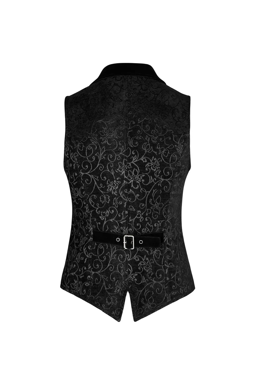 Baroque Black Jacquard Steampunk Tailored Waistcoat