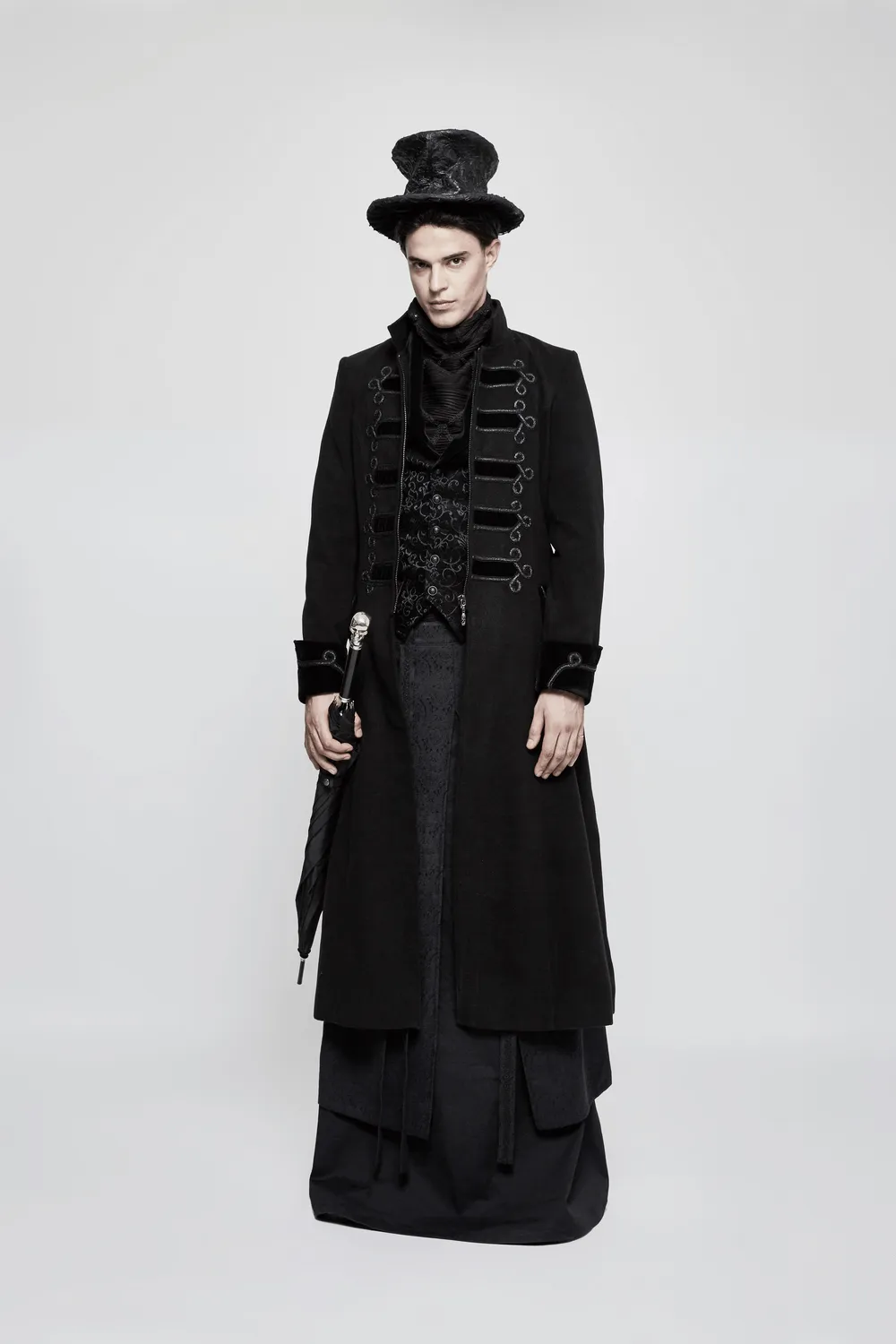 Baroque Black Jacquard Steampunk Tailored Waistcoat