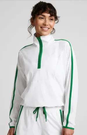 Beyond Yoga Stretch Woven Course Contrast Half Zip Pullover
