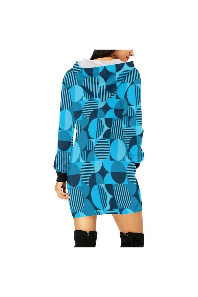 Blue Bauhaus Hoodie Mini Dress
