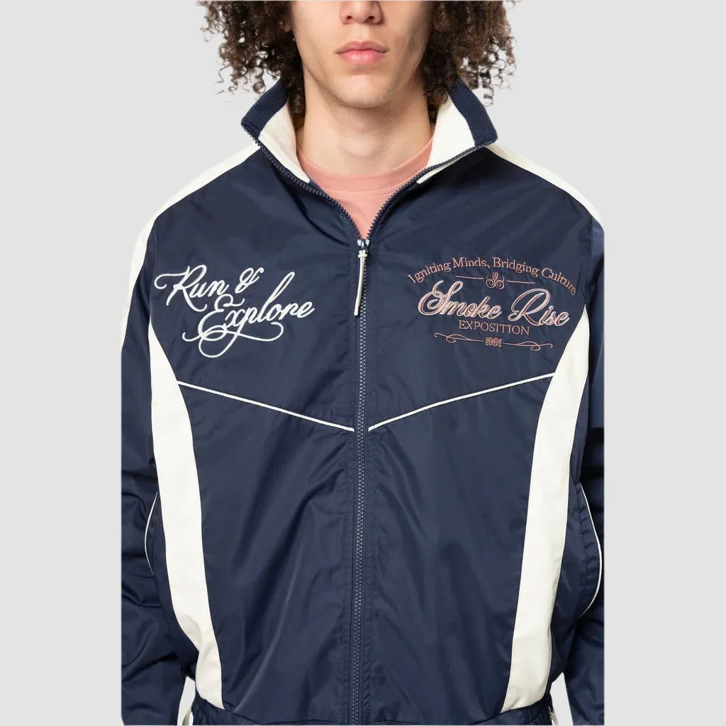 Colorblock Windbreaker Jacket - Navy