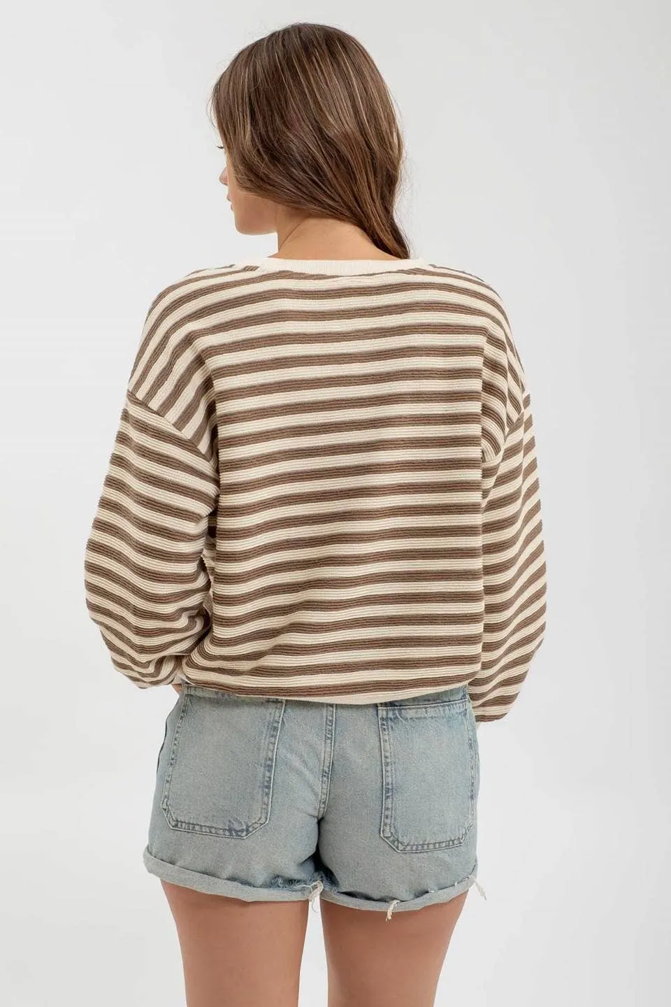 CONTRAST RIBBED RELAXED KNIT TOP