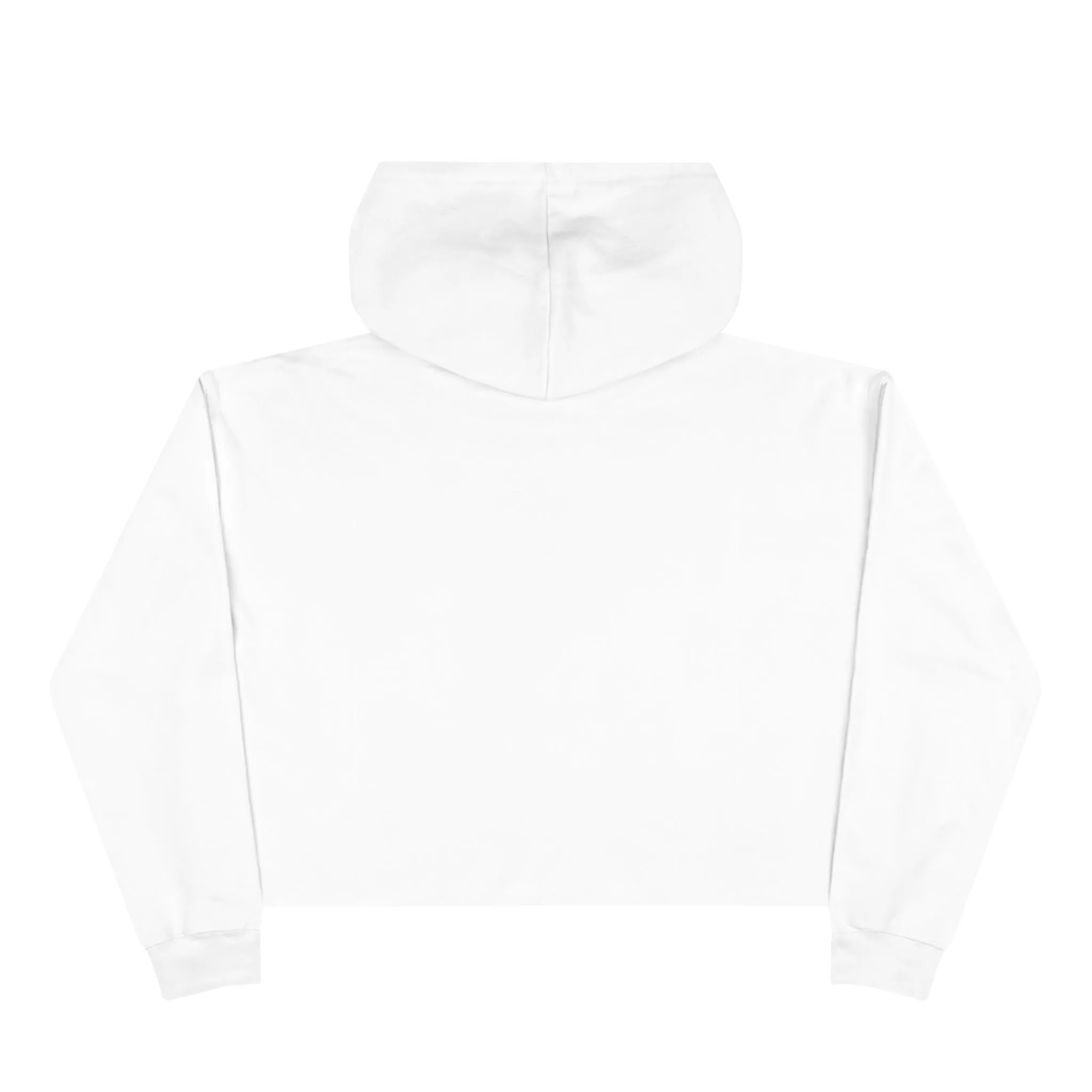 Crop Hoodie - White  - Classic Distressed Logo