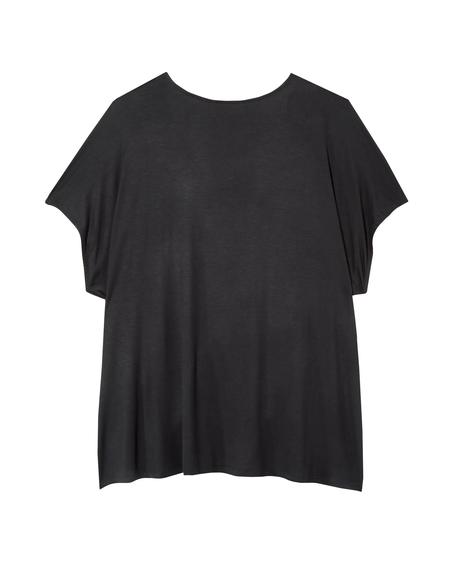 Dinah Short Sleeve Woven Front Top | Black / Tan
