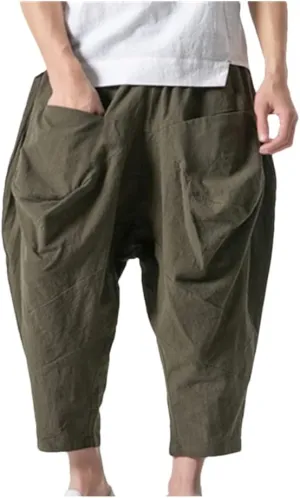 Disimlarl Men Baggy Pants Trousers Elastic Waist Harem Pants Wide Legs Unsiex Hiphop Track Pants