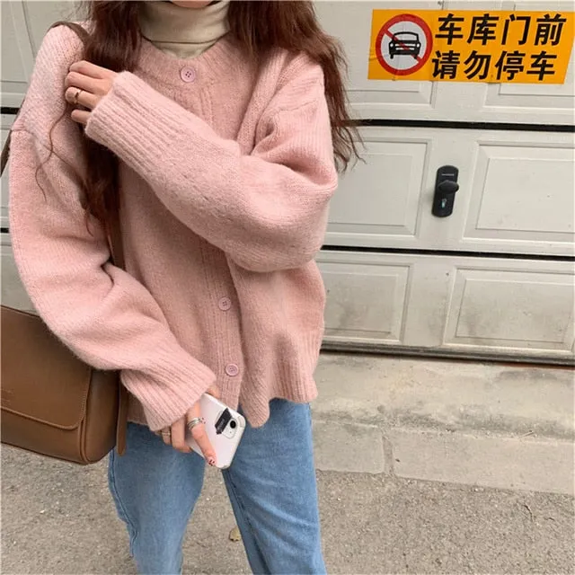 FashionSierra - Sweaters Cardigans Warm Casual Arrival Solid Knitwear Loose Coat