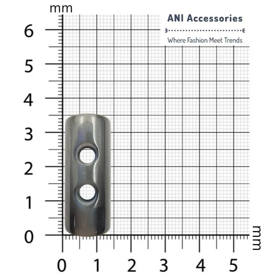 Glossy Horn Double Hole Toggle Button (Set of 6)