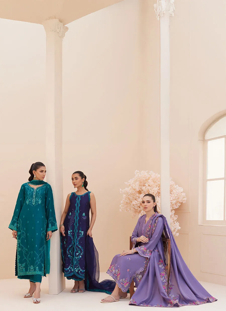 Goldie Grape Silk Shirt and Dupatta