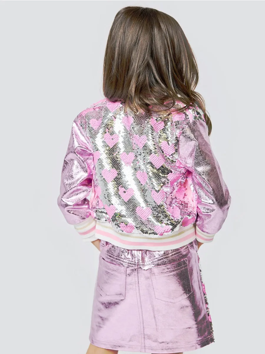 HEART SEQUIN METALLIC JACKET