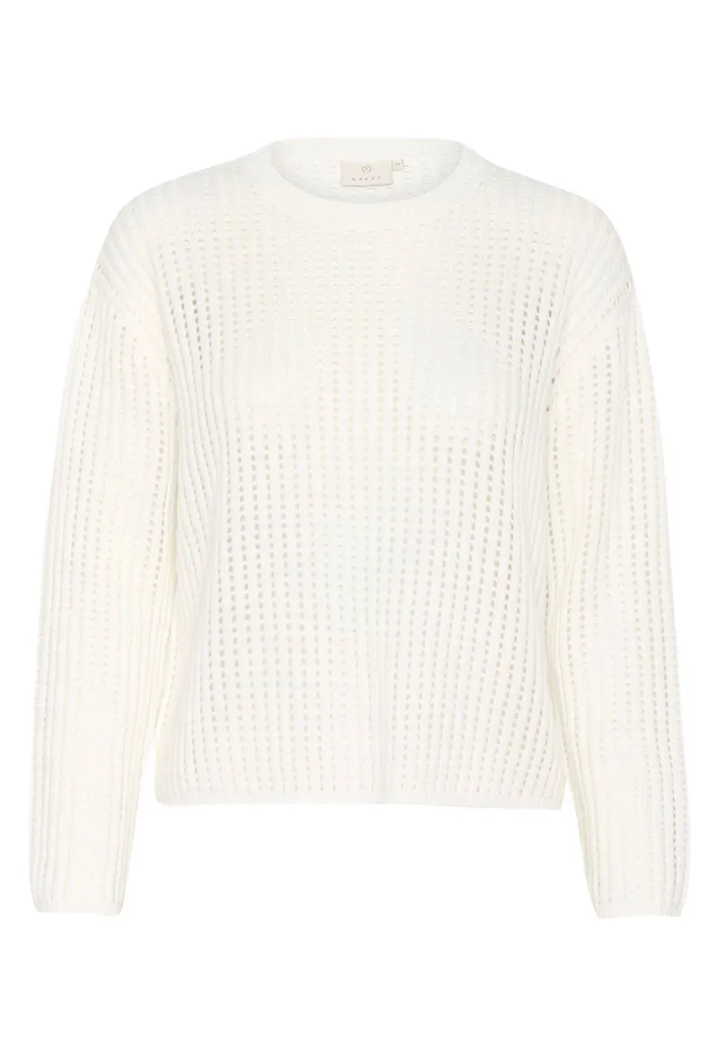 KAFFE KAsolar Knit Pullover Chalk White
