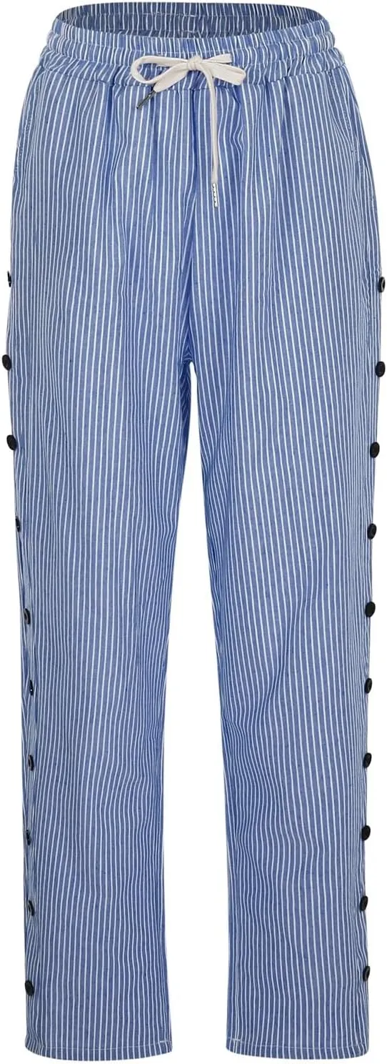 Linen Pants Women Linen Pants Elastic Capri Pants 2025 Pants with Pockets Wide Leg Cropped Pants Petite