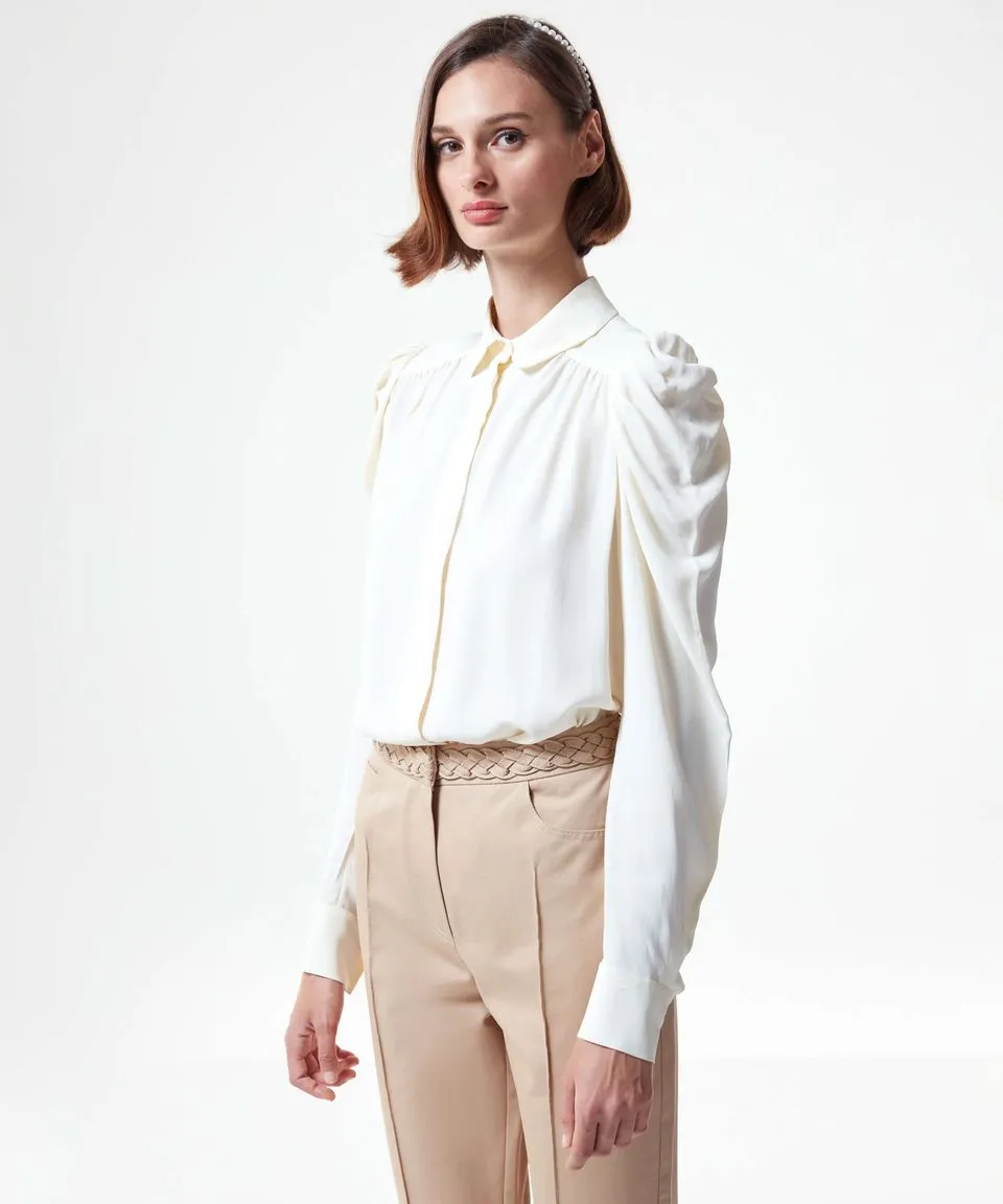 Machka Classic Waist Pin Tuck Solid Trouser Sand
