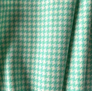 Mid-Weight Lagoon Breeze & Off-White Houndstooth Wool (Made in Italy)