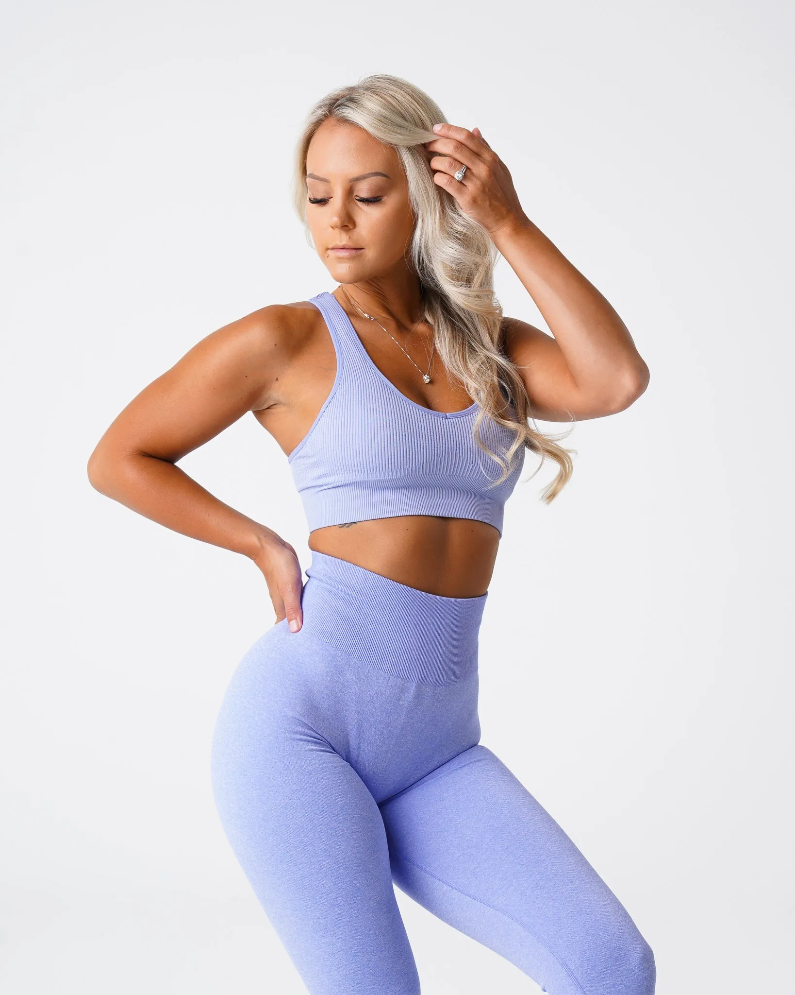 Periwinkle Galaxy Ribbed Seamless Bra