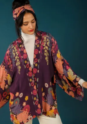 POWDER TRAILING WISTERIA KIMONO JACKET AMETHYST