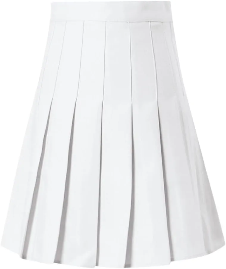 Skirts for Women Summer Trendy High Waist A-Line Casual Knee Length Maxi Skirts Solid Baggy Pleated Half Dresses