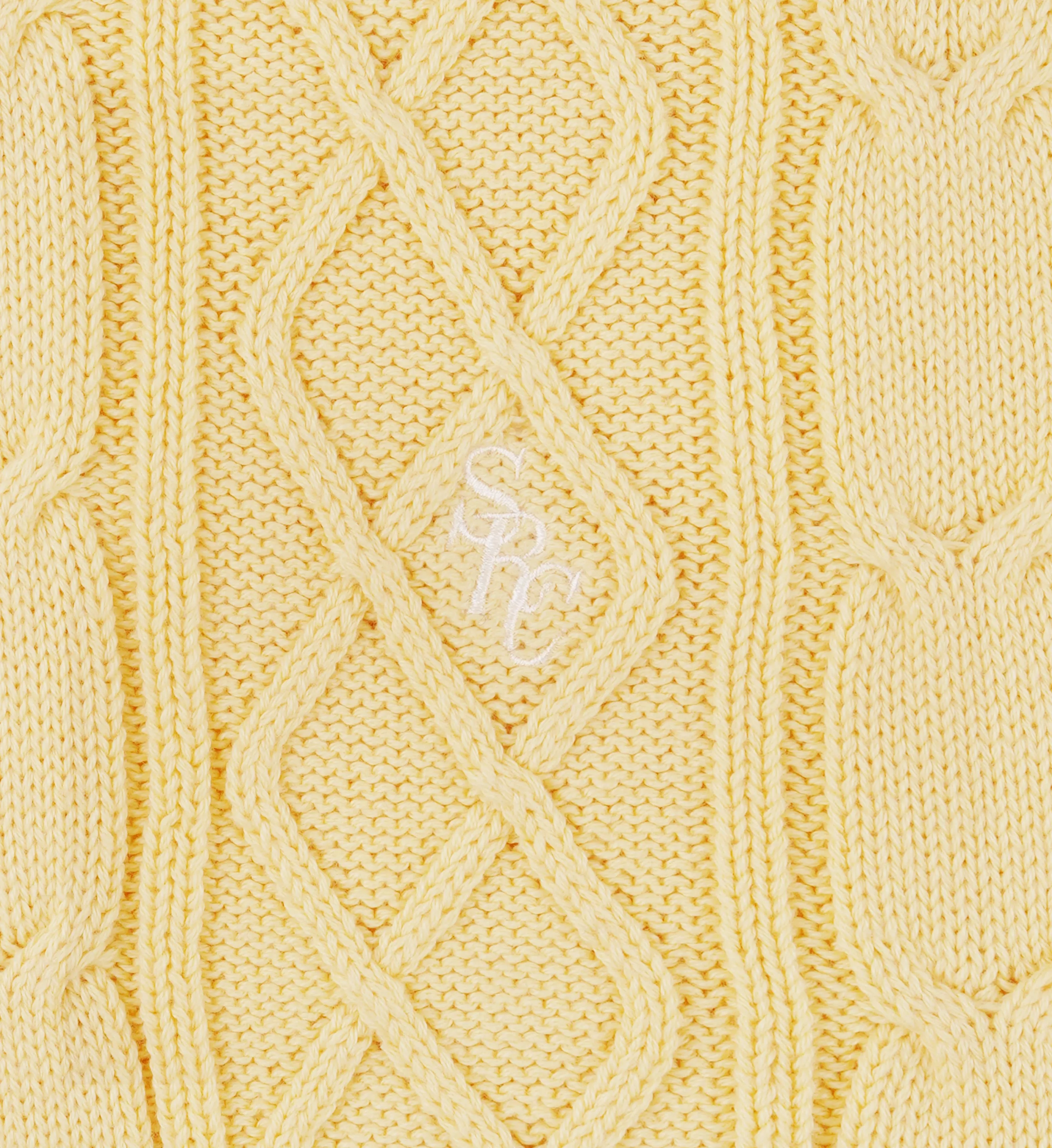 SRC Cotton Cableknit Vest - Almond/White