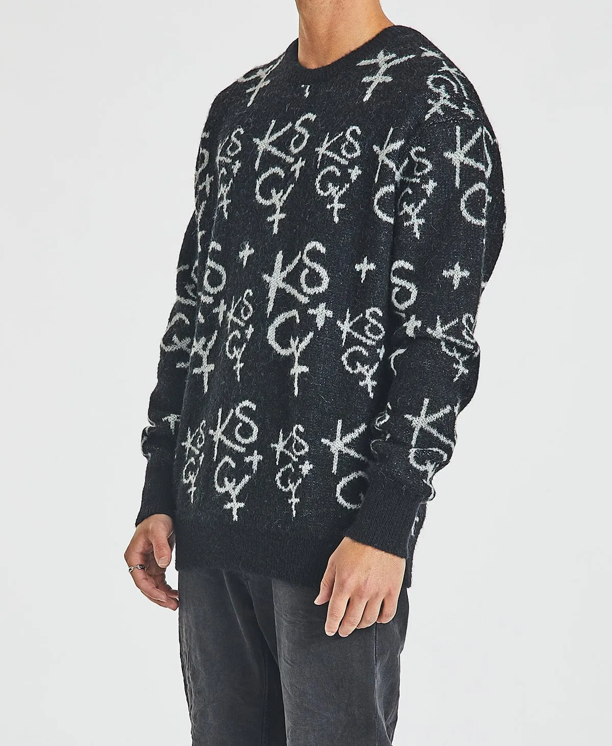 Sunset Relaxed Knit Jumper Jet Black