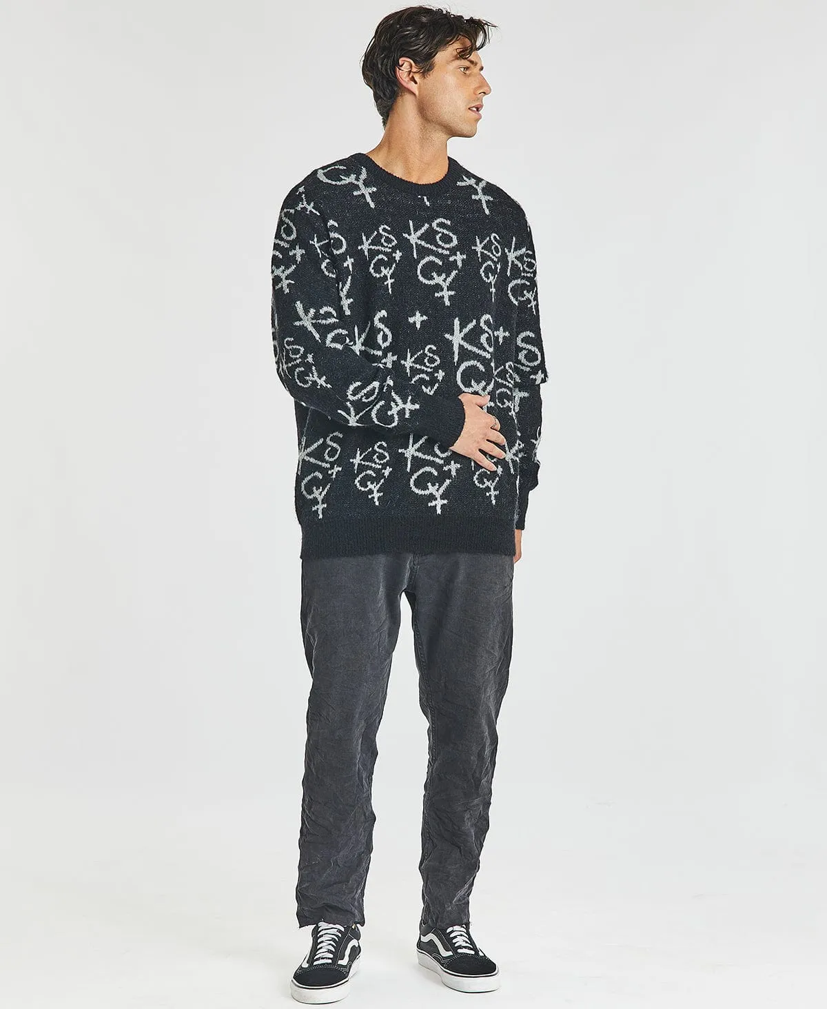 Sunset Relaxed Knit Jumper Jet Black