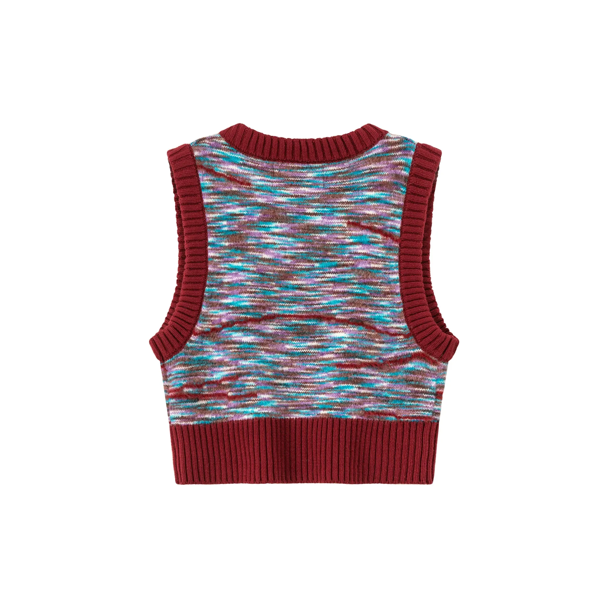 When I Am With You Embroidered V-Neck Sleeveless Knit Vest