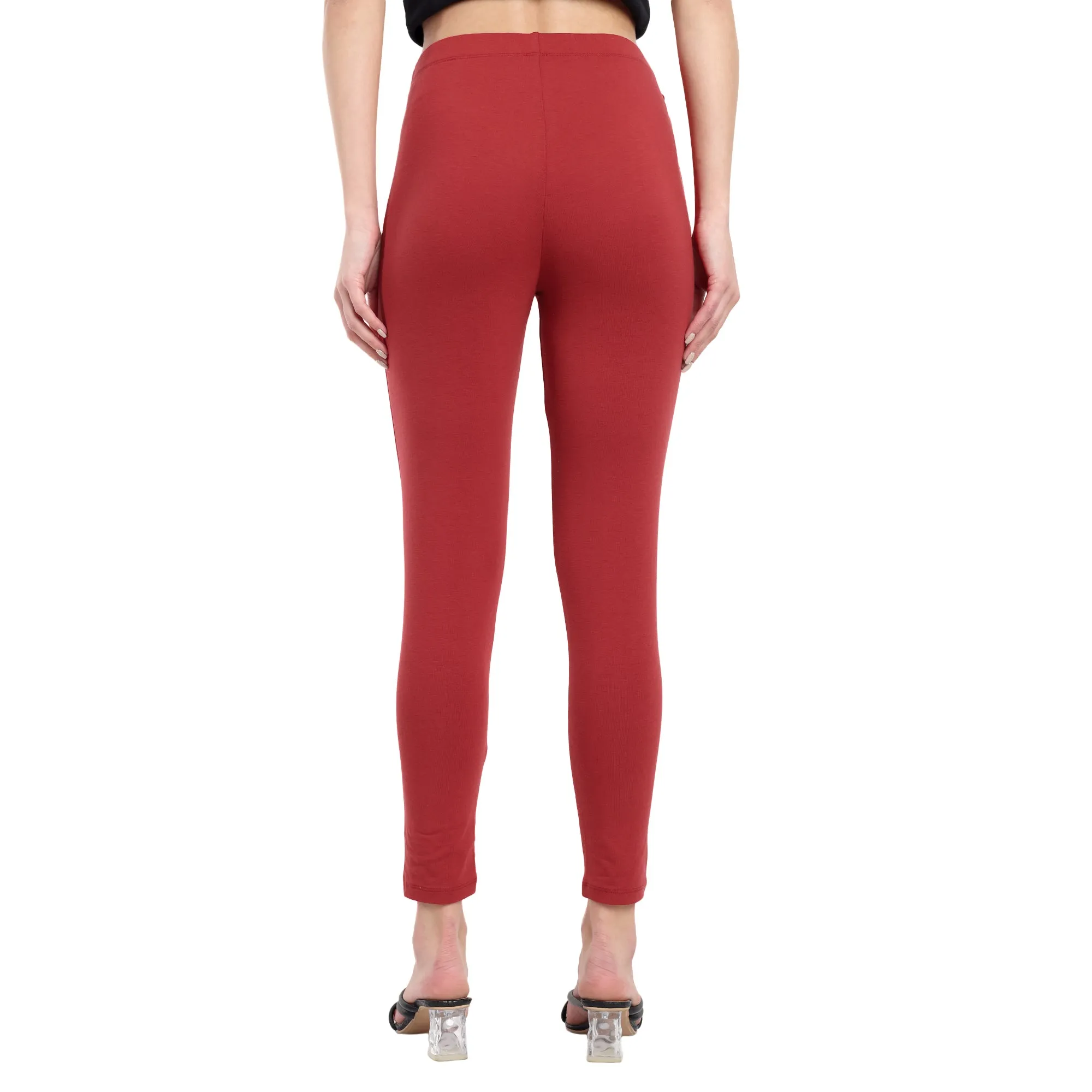 Women Maroon Ankle Length Legging
